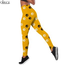 MSIEESO Leggings Femme High Waist Tight Trousers Form-fitting Pants Harajuku Paw Print Pattern Leggings Polyester Pants