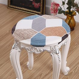 1PC Elastic Chair Covers Round Square Make Up Seat Protector Dressing Table Stool Chair European Style Slipcover Floral Printed