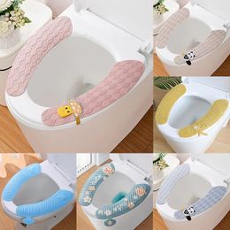 Toilet Seat Covers Cover Four Seasons Universal Plush Waterproof Household Sitting Winter Paste Sticker