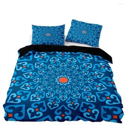 Bedding Sets Elegant Blue Duvet Cover Set Chinoiserie Double Twin Size With Pillowcase For Retro Pattern Home Textiles