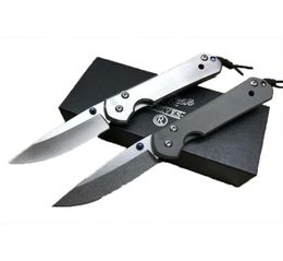 small Chris Reeve 7 inch D2 stonewashTitanium handle folding Knife Outdoor Camping Hunting Pocket Knife Xmas gift knife for man 1p7166470