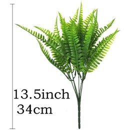 Artificial Plant Green Persian Fern Leaves Room Decor Fake Plant Plastic Leaf Grass Home Wedding Party Table Balcony Decoration