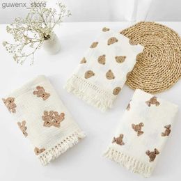 Blankets Swaddling Organic Baby Blankets Muslin Swaddle For Newborn Fringe Double Layer Cotton Summer Blanket Bed Comforter Infant Baby Stuff Bebe Y240411