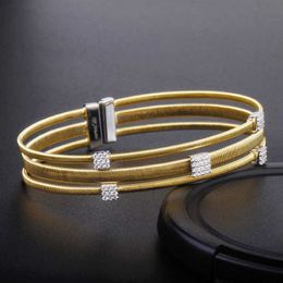 Luxury Original Designer 1to1 Bracelets High Quality 925 Bracelet Instagram Open Pure Silver Zircon Steel Wire Jewellery with 18k Plating With Logo