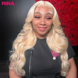 Yellow With 613 Lace Front Wig 13X4 Ombre Light Yellow Blonde 613 Color Body Wave Lace Front Wigs PrePlucked Human Hair Wigs