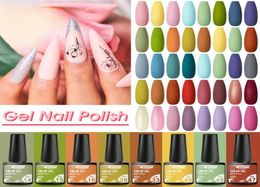 Gel Nail Polish Set 911PCS Kit Glitter Vernis Semi Permanent With Base Matte Top Coat UV LED Art1761047