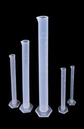 1 PCX 10ml1000ml Hexagon Bottom Transparent Measuring Plastic Graduated Cylinder Test Tube Laboratory Tool 10ml1000ml7323556
