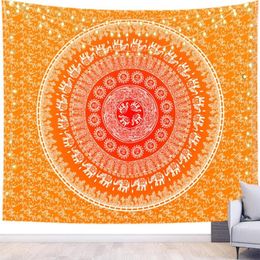 Tapestries Datura Garden Night Landscape Tapestry Colourful Plants Floral Wall Hanging Ig Starry Bohemian Table Cloth Sofa Cover