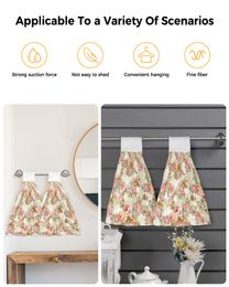 Vintage Flower Leaf Abstract Hand Towel Household Bathroom Microfiber Absorbent Towel Kitchen Hanging Cleaning Cloth