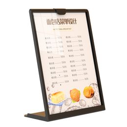 Acrylic Panel Menu Display Stand A4L-Shaped Vertical Table Card Table Brand High-End Plastic Wine Catalogue Menu A5 Type Name Card