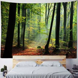 printed natural forest Tapestries wall Beautiful tapestry cheap hippie wall hanging Bohemian wall blanket mandala home art decoration R0411 1