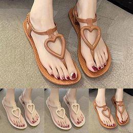 Sandals Clip Toe Flip Flops Women Summer Love Flat College Style Open Women's With Arch Support Size 11