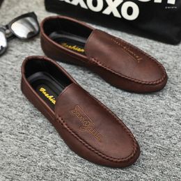 Casual Shoes Men 2024 Men's Loafers Comfortable Flat Breathable Moccasins Slip-On Soft Leather Driving