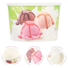 Disposable Cups Straws 100 Pcs Ice Cream Bowl No Lid Paper Jelly Cake Ball Mini Sauce Containers Dessert Cover