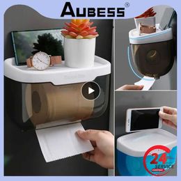 Toilet Paper Holders Tissue Storage Box Bathroom Wall Mount Punch-Free Toilet Paper Holder Paper Towel Storage Rack Organizer Bathroom Home Supplies 240410