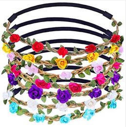 Boho Rose Flower Headband Hairband Alice Festival Hippy 10 Colours - 10% off 3+
