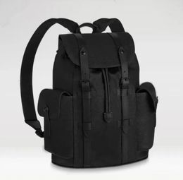 M20899 CHRISTOPHER PM Men's Designer Backpack Embossed flowers backpack Canvas Leather Sports Trave Bag Large Capcity School Computer Bag