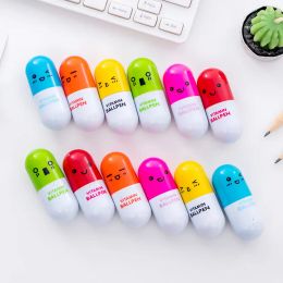 Pens 30 Pcs Cartoon Pill Pen Capsule Telescopic Ballpoint Pen Children Students Ballpoint Stationery Wholesale