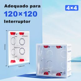 Brazil Standard 4X4 Wall Mounting Dark Box Internal 120x120mm Cassette Wiring For Light Switch Socket Electrical Accessories