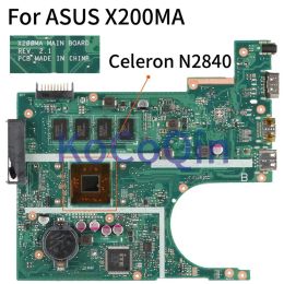 Motherboard KoCoQin X200MA Laptop motherboard For ASUS F200M X200M X200MA N2840 4GB Mainboard Core SR1YJ Celeron REV:2.1