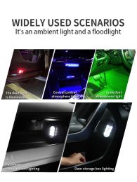 2023 New Car Touch Light Upgrated 10 Lighting model USB Rechargeable Touch LED Lamp Mini Atmosphere Light Auto Foot Roof Lamp