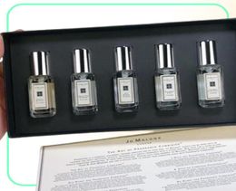 Newest kit as gift for women men Blue set Fragrance lady Perfume English pear wild bluebell long spray Parfum 5pcs*9ml in 1 box fast delivery4481983