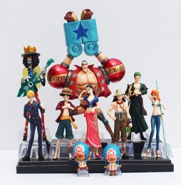 10pcsset Japanese Anime One Piece Action Figure Collection 2 Years Later Luffy Nami Roronoa Zoro Handdone Dolls C190415019834881