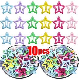 2/10PCS Star Hairclip Women Silver Color Cute BB Clips Girls Barrettes Simple Metal Snap Clip Hair Jewelry Accessories Headdress