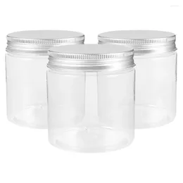 Storage Bottles 3 Pcs Aluminum Lid Mason Jars Small Honey Container Plastic Sealing Pot Jam Fruits Pet