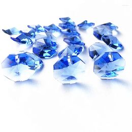 Party Decoration K9 Crystal Octagon Beads 200pcs/lot Light Blue Color In 1 Hole For DIY Handmake Garden Suncatcher Ornament Decor