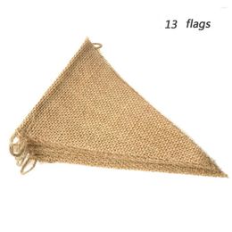 Party Decoration Good Quality Vintage Flag Decor Rustic Jute Chic Burlap Banner Hessian Lace Bunting
