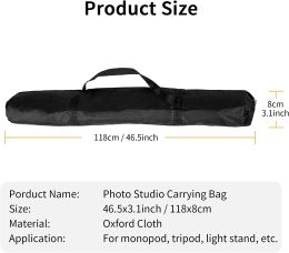 Selens Waterproof Smooth Zipper Light Stand Bag Tripod Bag Photography Carrying Case Cover with Strap for Photo Studio Monopod