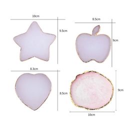 1PC Round Resin Agate Stone Nail Art Palette False Nail Tips Mixing Color Drawing Pallet Gel Polish Display Shelf Manicure Tool