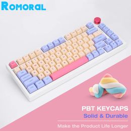 Accessories 132 Keys Marshmallow Keycaps DyeSublimation Cute Keycaps XDA Profile Custom Keycaps for 61/64/87/96/104/108Keyboard XDA Keycaps