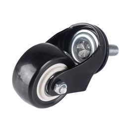 1 Pc / 1.5 Inch Swivel Caster M8/M10 Screw/Double Bearing Swivel Brake Wheel/Silent Caster Wheel