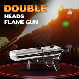 MOKA SFX Stage Flame Gun Double Heads Fire Flame Machine Effect Flamethrower DJ Show 1-3 Metres with Safety Key