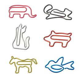 50PCS Cute Animal Shape Metal Marker INS Planner Metal Clip For paper Material Memo Clips Book Stationery School Office Supplies