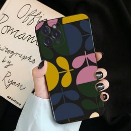 Multi Stem Orla Kiely Folio Phone Case For iPhone 6 7 8 Plus 11 12 13 14 Pro SE 2020 MAX Mini X XS XR Back Funda Cover