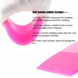 Car Tinting Tool TPU PPF Squeegee Clear Protect Film Applicator Soft Rubber Scraper Window Tint Water Wiper Glass Cleaning Tool