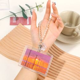 DIY Transparent Photo Frame Keychain Ins Crystal Butterfly Pendant Insert Photoes Idol Photocard Split Keyring Idol Card Holder