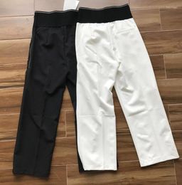 Women's Jeans AAW045 Spring Autumn Women High Waist Wild Loose Fashion Elastic Casual Suit Wide Leg Trousers White Black Pants Leggings