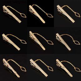 Tie Clips Mens metal simple neck buckle gold tie rod buckle clip clip safety pin stainless steel tie for business buckle fashionable wedding Y240411