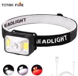 Super bright COB LED Headlamp Builtin Battery USB rechargeable Waterproof LED Headlight for running fishing Camping7715096