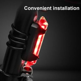 USB Rechargeable Bike Rear Light Waterproof Mountain Bike Warning Cycling Taillight Electric Scooter Bike Headlight Tail Lamp