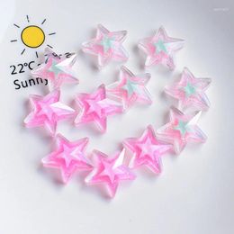 Decorative Figurines 10Pcs/lot Cute Glitter Star Flatback Resin Cabochon Scrapbooking Crafts Hair Bows Center Accessories DIY Phone Case