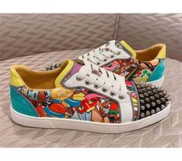 Designer Super Loubi Print Party Casual Party Cool G Fiti Patente Leather Sneaker Mens Women Shoes Outdoor Treinadores Wit Sport3944810