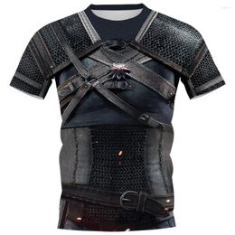 Men's T Shirts 2024 Mediaeval Knight Armour Short Sleeve Shirt 3d Print Round Neck Casual Loose Streetwear Clothes Tops