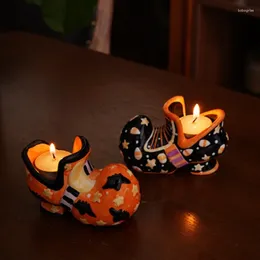 Candle Holders Ceramic Shoes Candlestick Magician Witch Holder Handmade Gothic Ornaments Halloween Home Decor