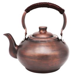 1.2L Chinese Red Copper Teapot Handmade Brew Tea Pot With Filter Boiling Kettle For Restaurant Health Teapot