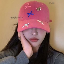 designer hat Xiyin Spring/summer Dopamine Sweet and Cute Bow Baseball Internet Red Duck Tongue Women's Academy Wind Hat Fashionable